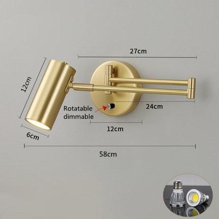 KIN Rotte - Dimmable Wall Lamp Folding Telescopic Switch