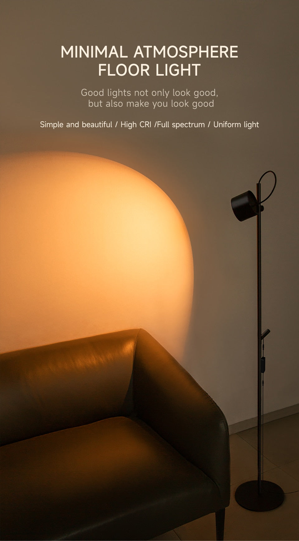AiS Voorime - Floor Lamp Dimmable Remote Control Standing Light 360° Rotatable Ra97 Eye Protect