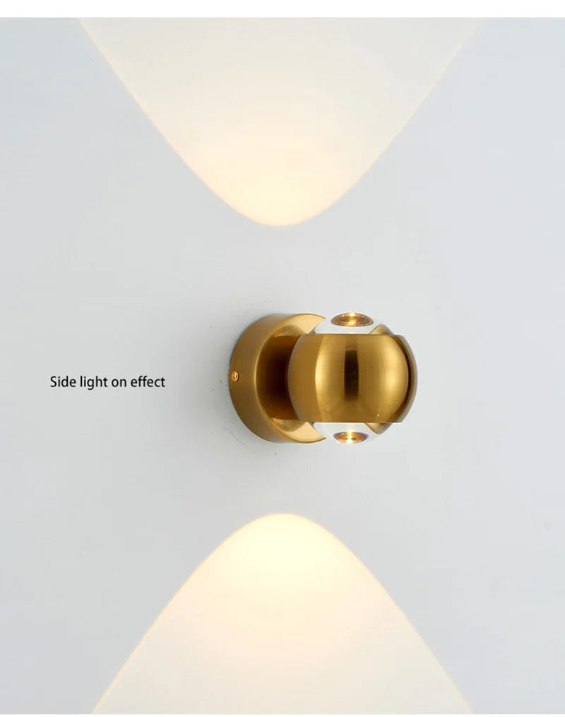 Orb Dual Designer Modern Art Aluminum Glass Decoration Wall Lamp