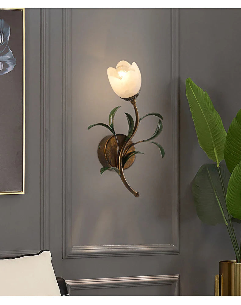 French Pastoral Romantic Flower Wall Light Background Decorative