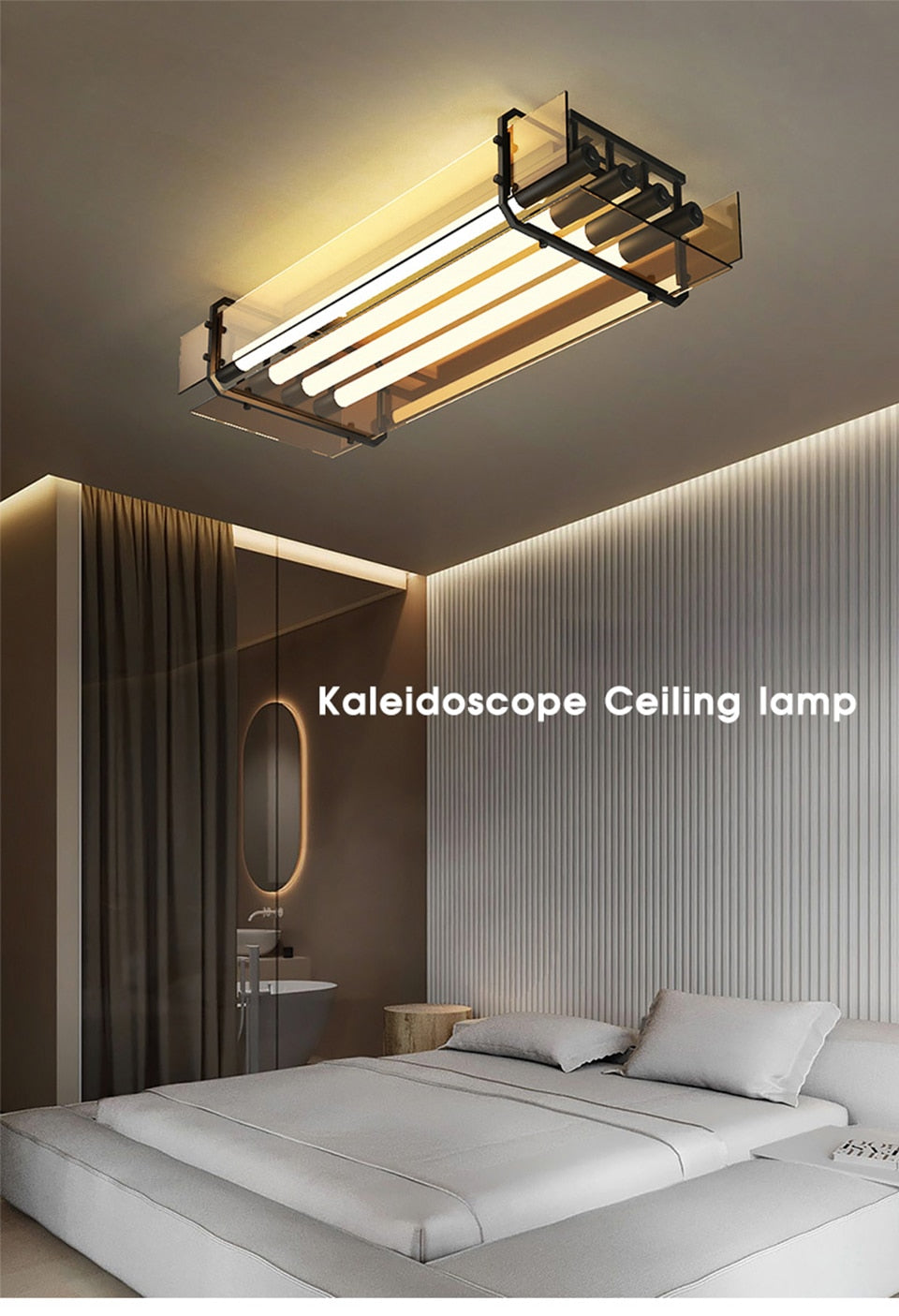 IIS Voome - Ceiling Light Fixtures 30Inch Minimalist Light Tubes 32W Chandelier Glass