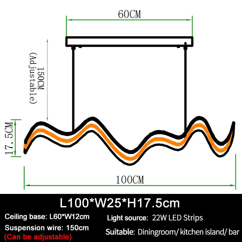 Ylk Linvee Modern Wave Pendant Light