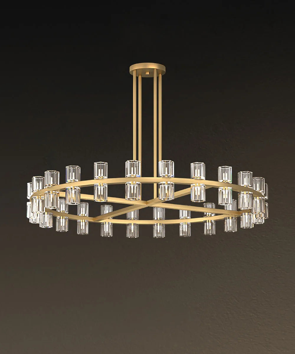 Akolia Classic Luxury LED Crystal Black Gold Hanging Lamps Pendant Lights