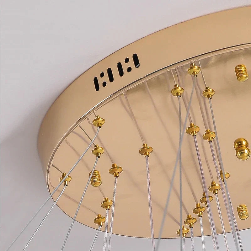 YLK Ring design modern led crystal chandelier for staircase luxury home decor