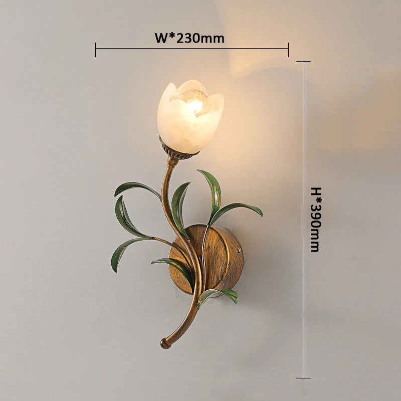 French Pastoral Romantic Flower Wall Light Background Decorative