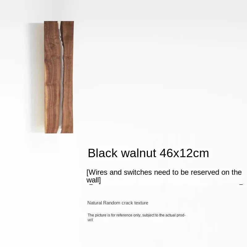 Laken Long Crackle Solid Wood Vertical wabi sabi wall light