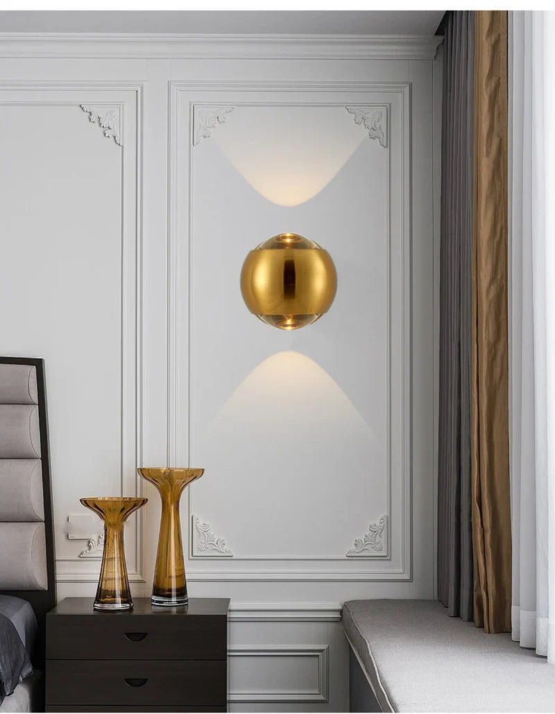 Orb Dual Designer Modern Art Aluminum Glass Decoration Wall Lamp