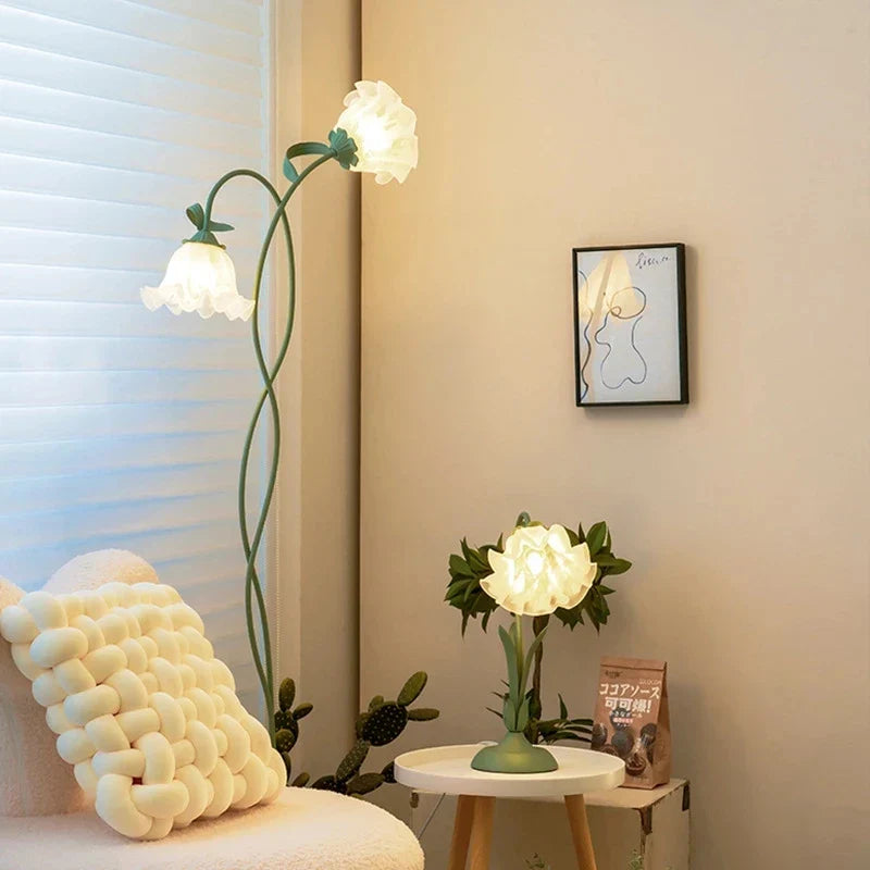 Vintage Pastoral Flower Table Lamp