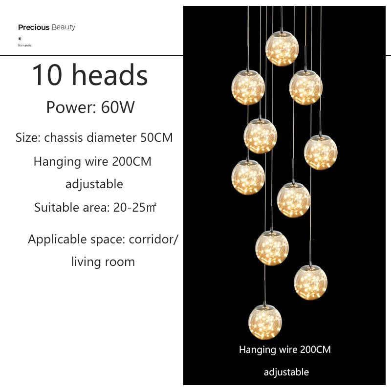 Yotal Modern Glass Ball Chandelier