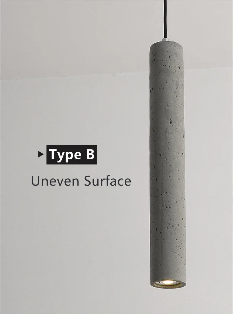 Nordic Cement Industrial Pendant Lamp Modern Cylindrical Design Hang Lamp
