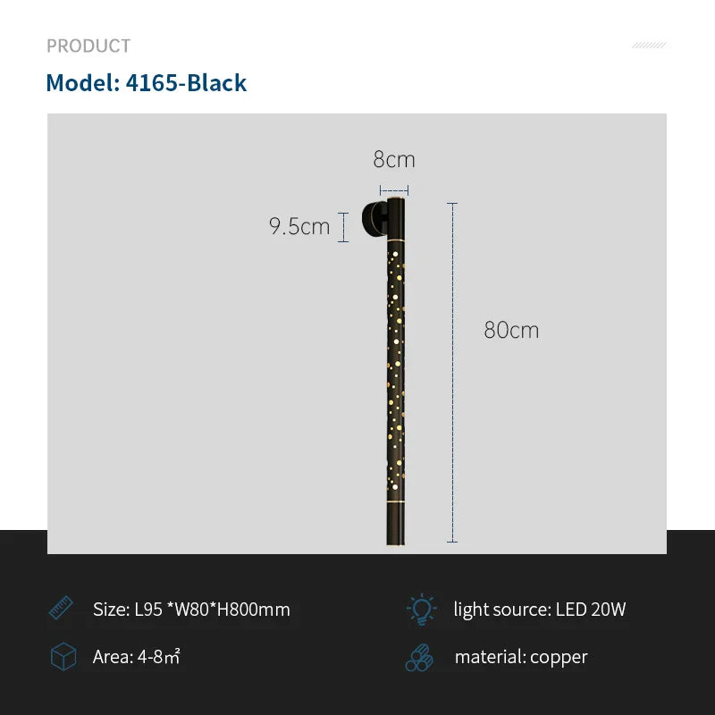 Postmodern Nordic Copper Bedside Sconce