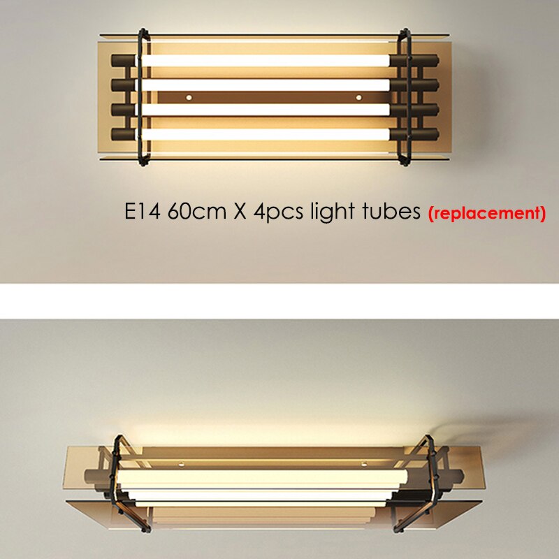 IIS Voome - Ceiling Light Fixtures 30Inch Minimalist Light Tubes 32W Chandelier Glass