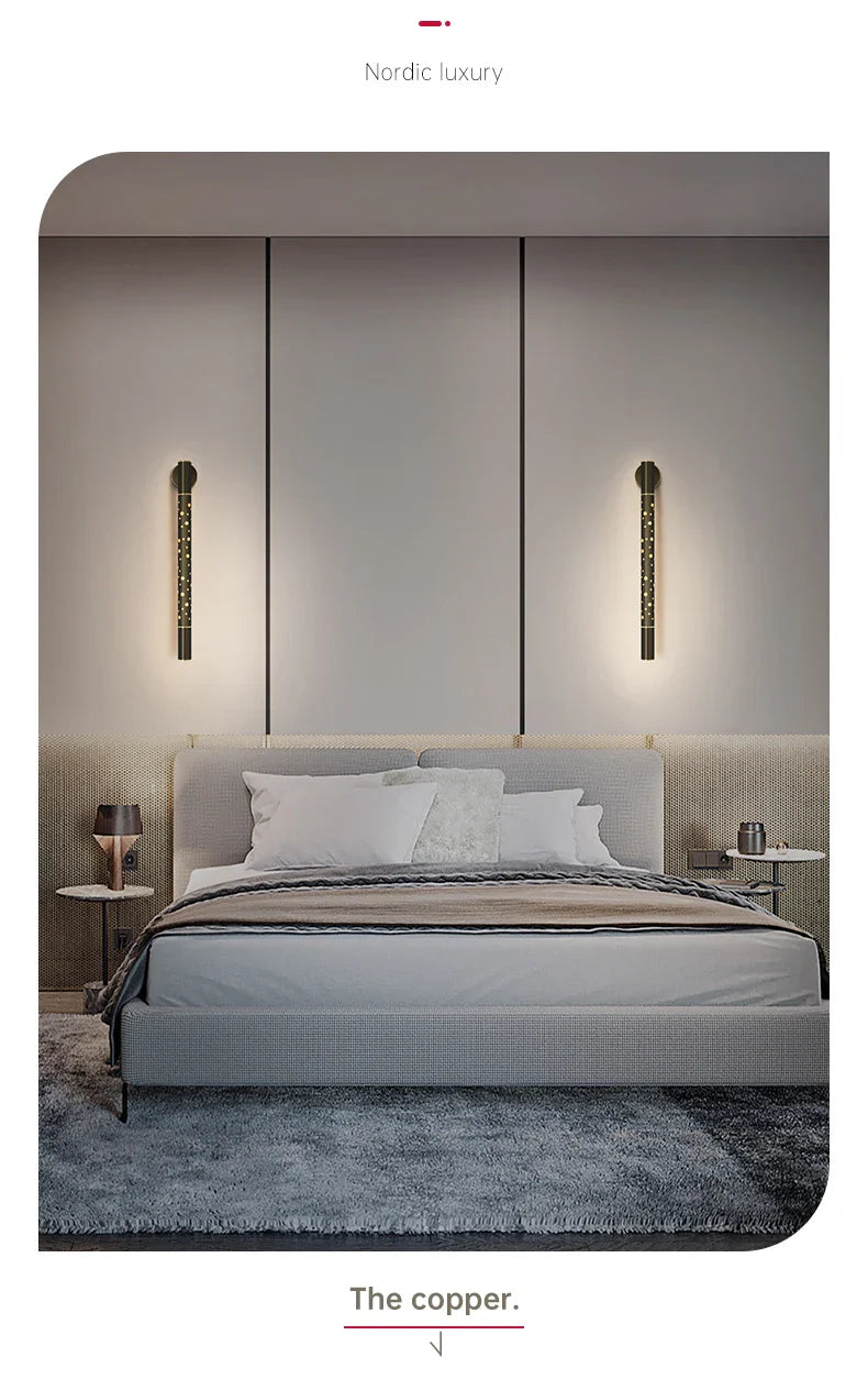 Postmodern Nordic Copper Bedside Sconce
