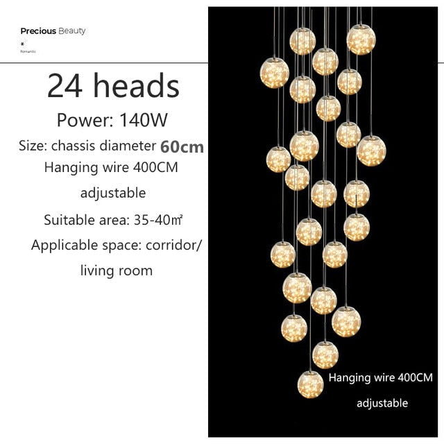 Yotal Modern Glass Ball Chandelier