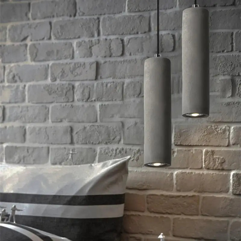 Nordic Cement Industrial Pendant Lamp Modern Cylindrical Design Hang Lamp