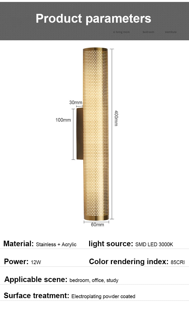 Zern Ouche Retro Brass Wall Light