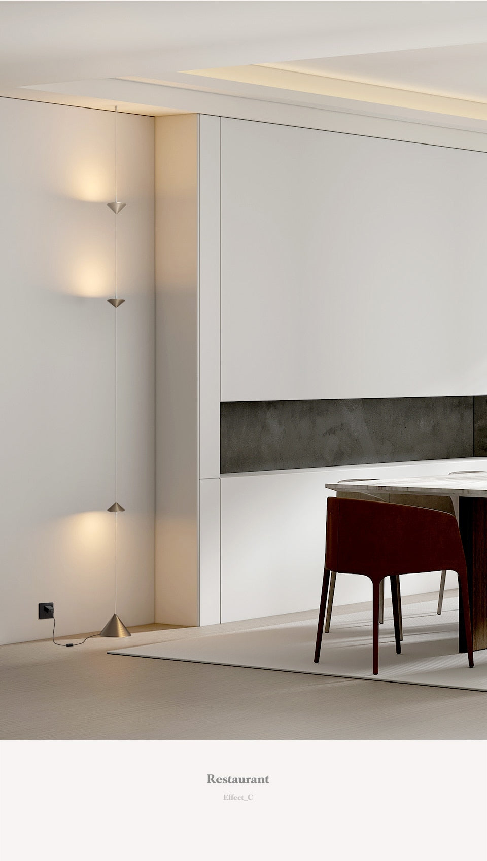 AiS Pyra - Led  Floor Lamp Long Strip Hourglass Shape Anti-glare