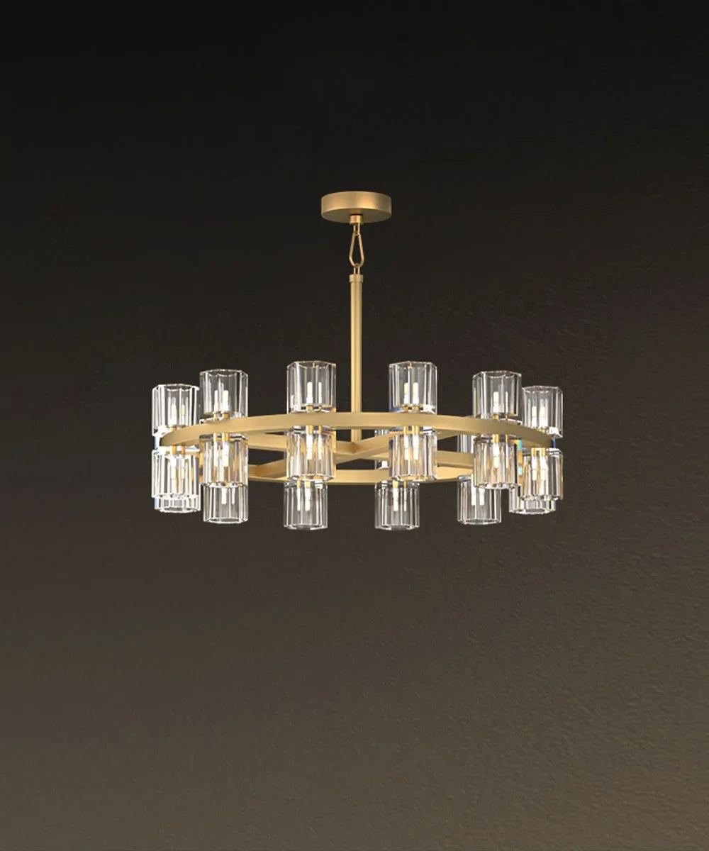Akolia Classic Luxury LED Crystal Black Gold Hanging Lamps Pendant Lights