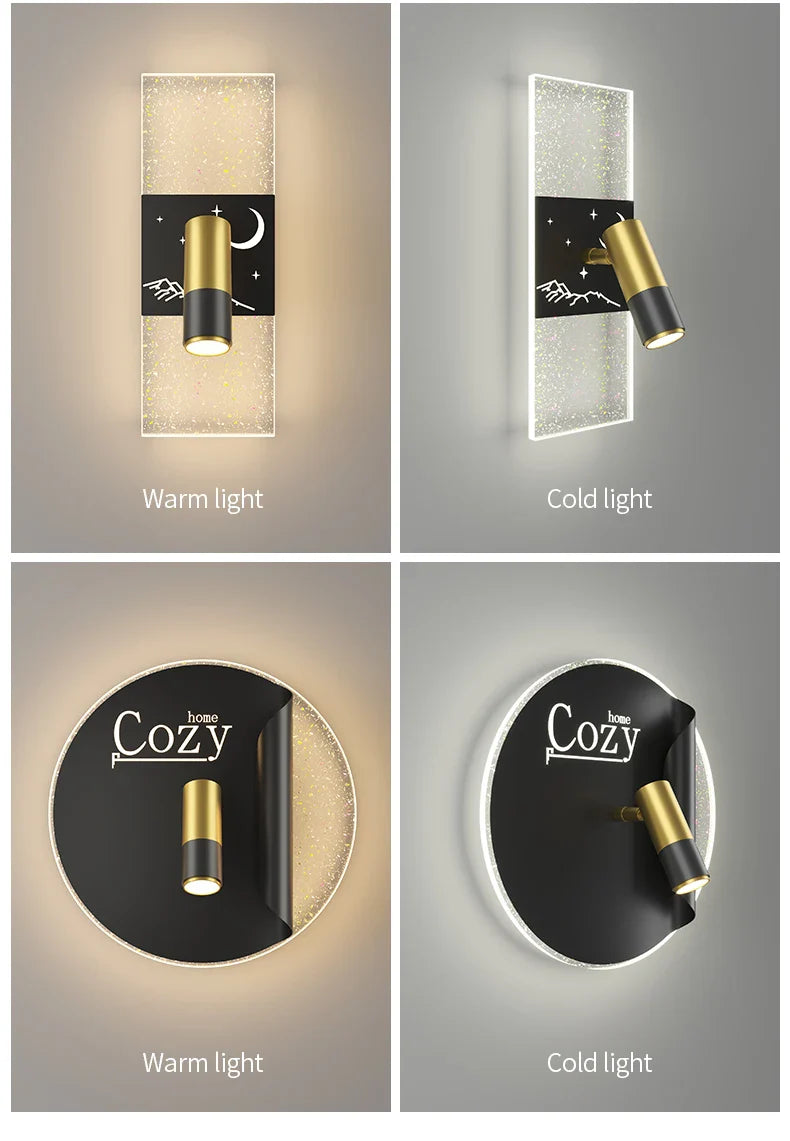 Modern Spotlight Adjustable Wall Lamp Black LED