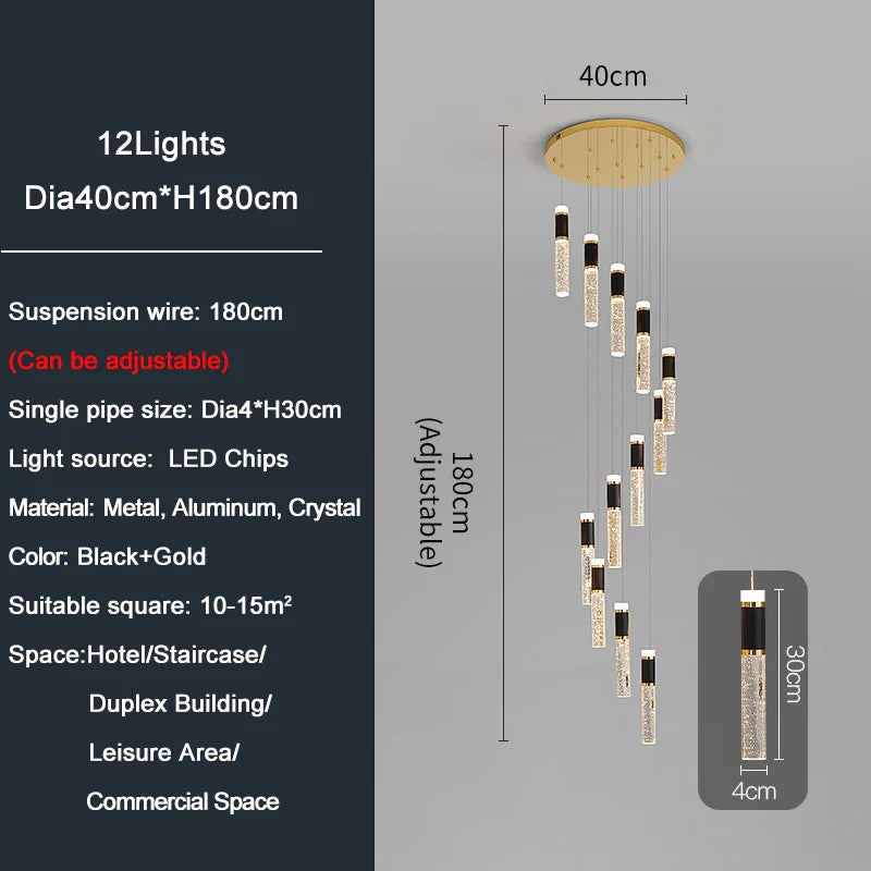 Ylk Spiral Design LED Chandelier