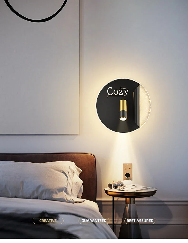 Modern Spotlight Adjustable Wall Lamp Black LED
