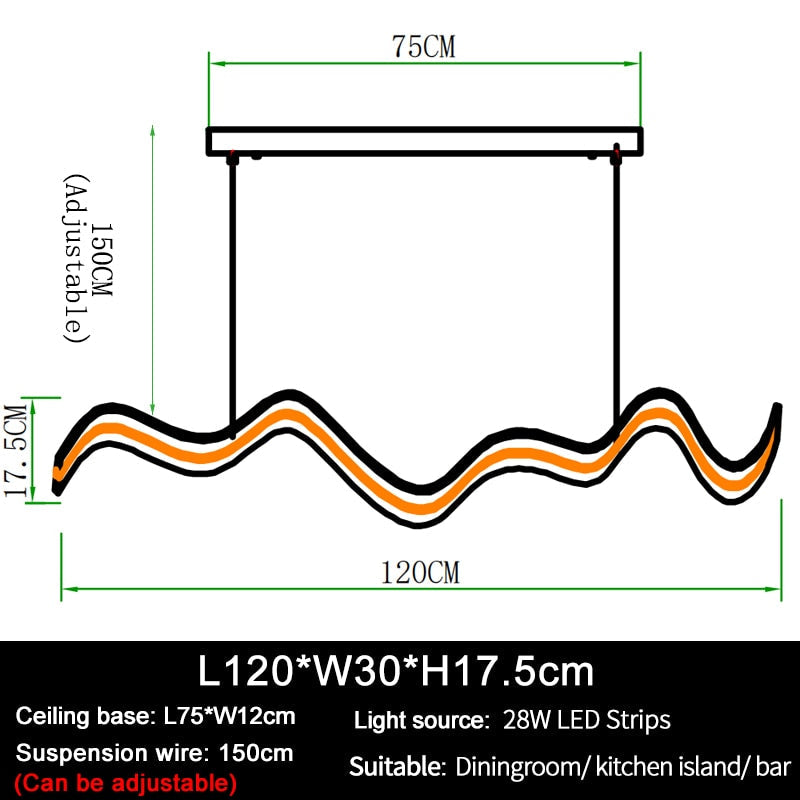 Ylk Linvee Modern Wave Pendant Light