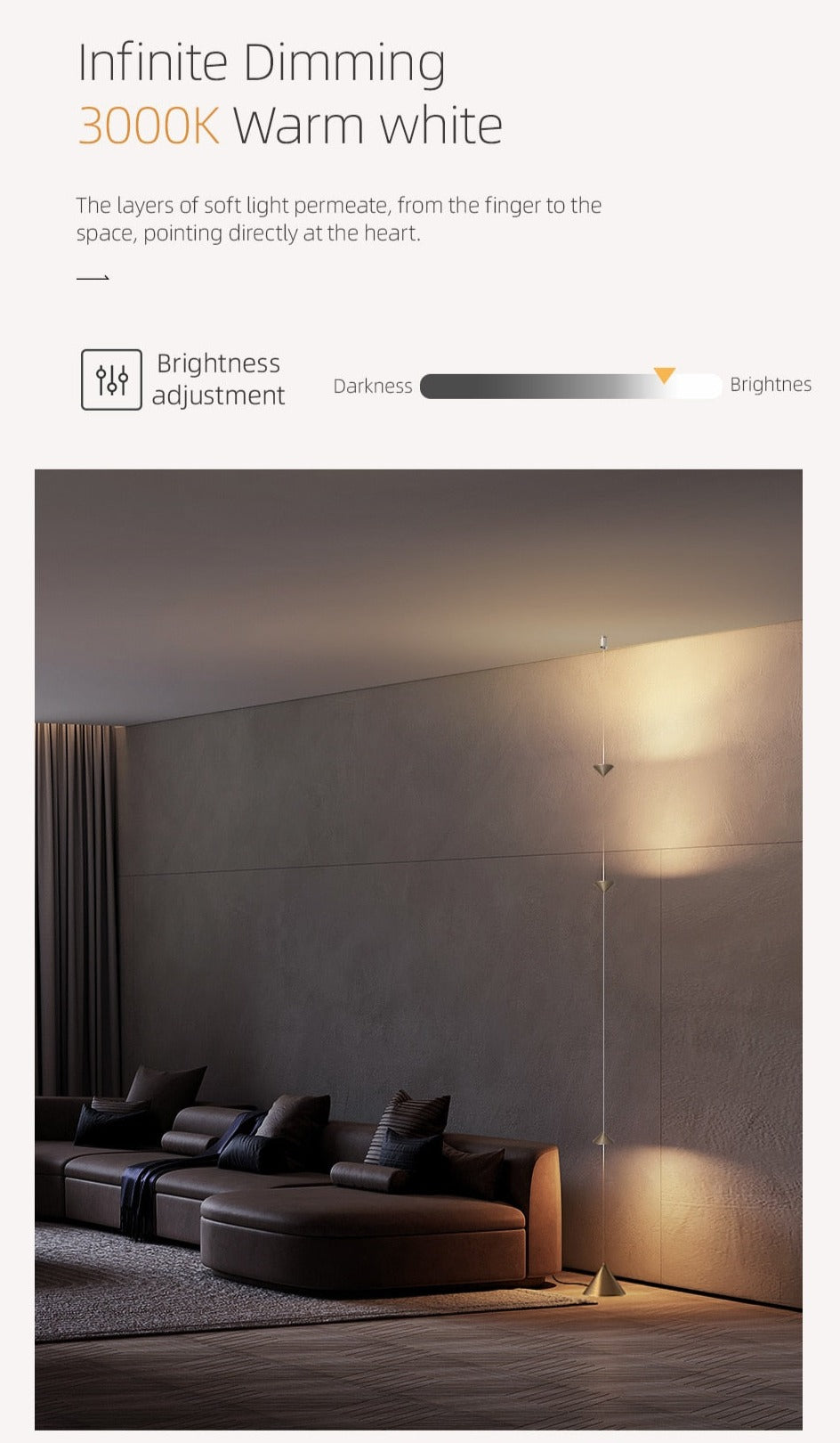 AiS Pyra - Led  Floor Lamp Long Strip Hourglass Shape Anti-glare