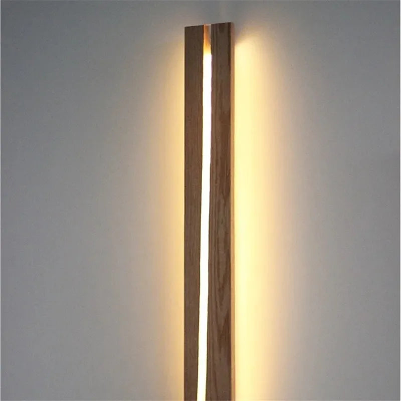 Laken Long Crackle Solid Wood Vertical wabi sabi wall light