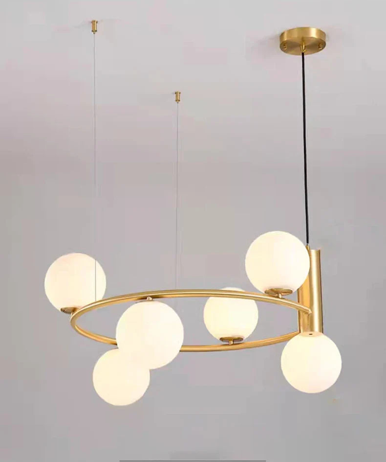 Ring Design Glass Ball Chandelier