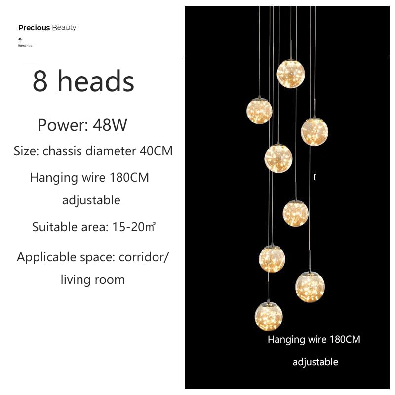 Yotal Modern Glass Ball Chandelier