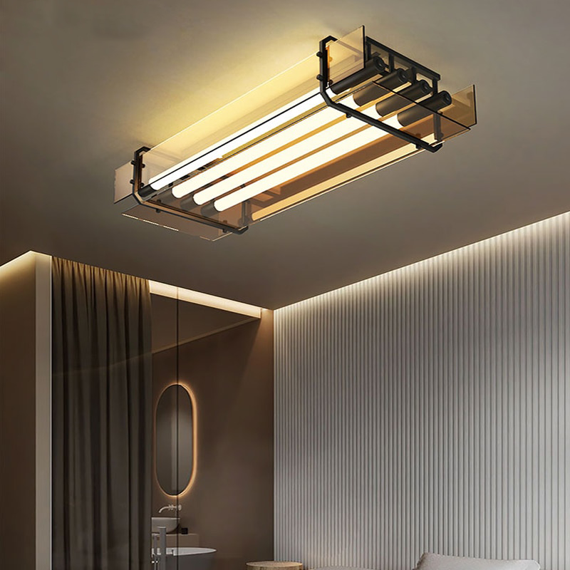 IIS Voome - Ceiling Light Fixtures 30Inch Minimalist Light Tubes 32W Chandelier Glass
