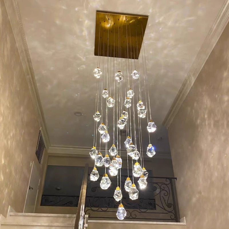 Ylk Long Diamond Crystal Chandelier