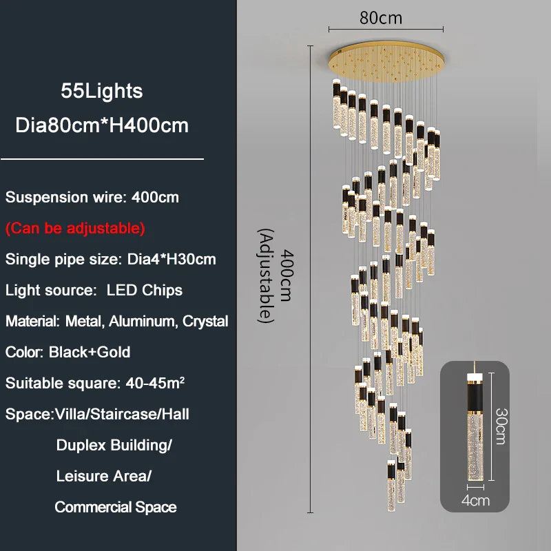 Ylk Spiral Design LED Chandelier