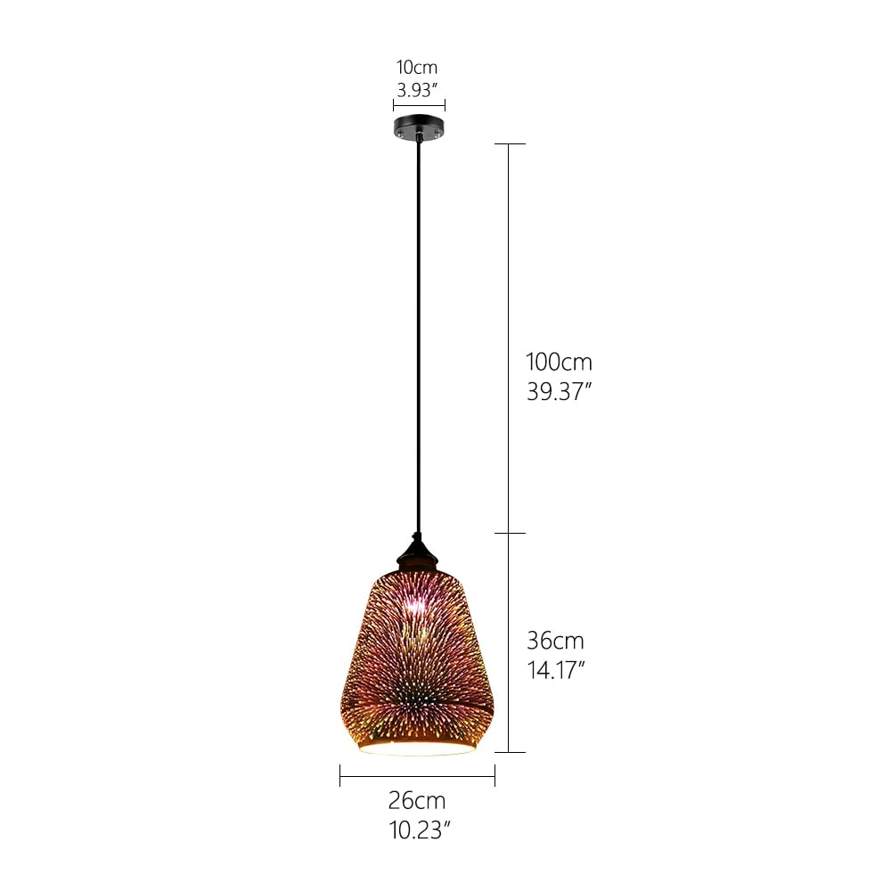 Firework Glass Pendant Light Fixture