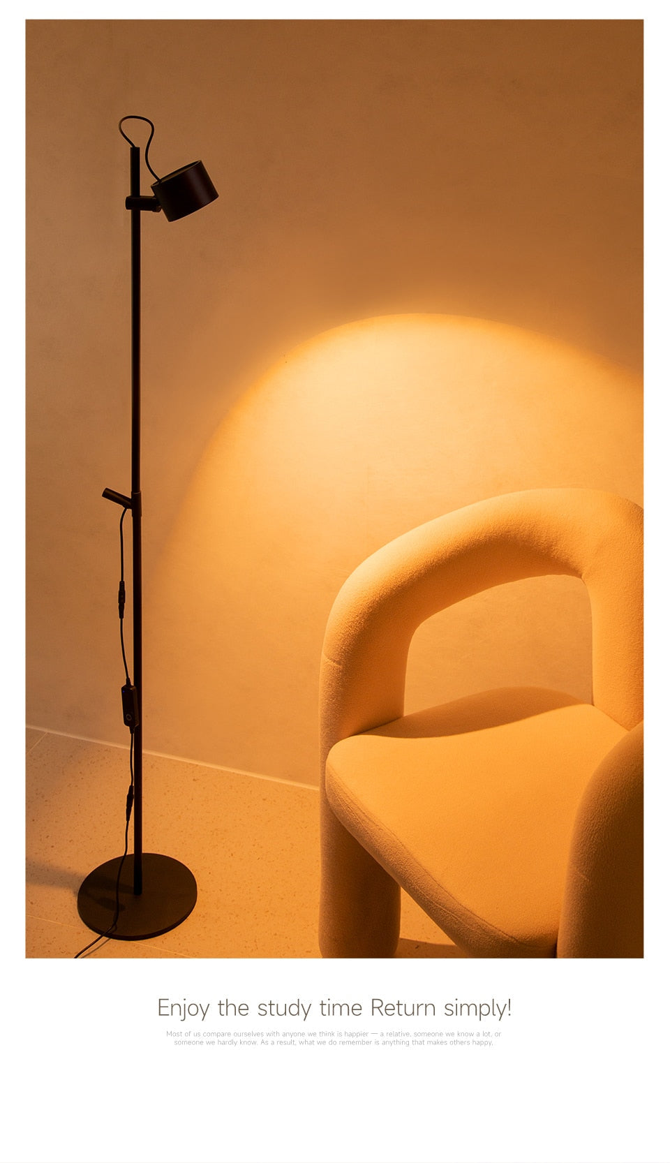 AiS Voorime - Floor Lamp Dimmable Remote Control Standing Light 360° Rotatable Ra97 Eye Protect