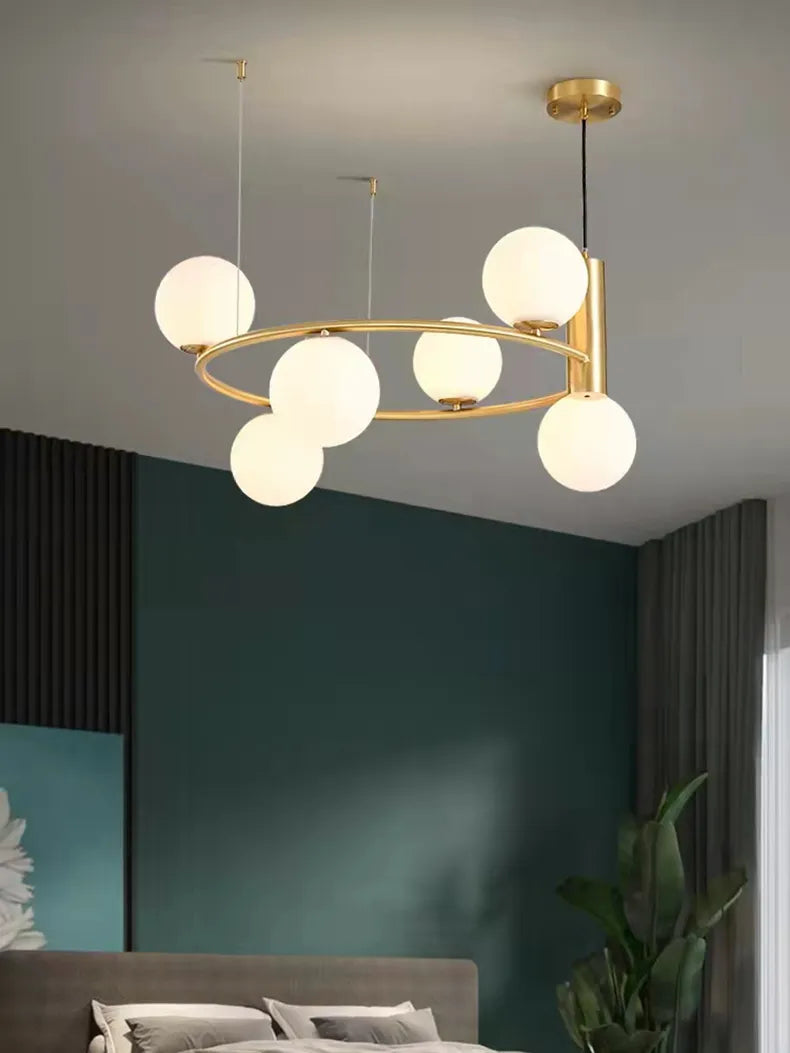 Ring Design Glass Ball Chandelier