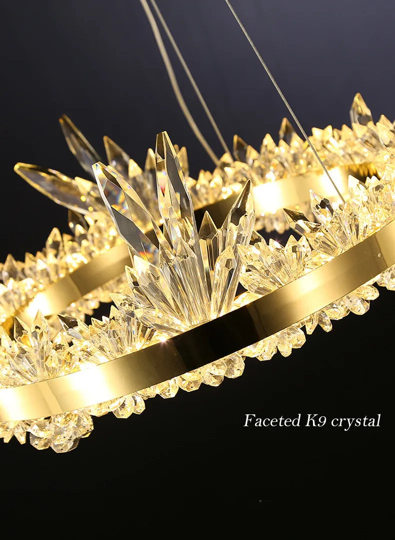 The Spiker Postmodern K9 Crystal Lustre Chandelier Adjustable Hanging Lamp