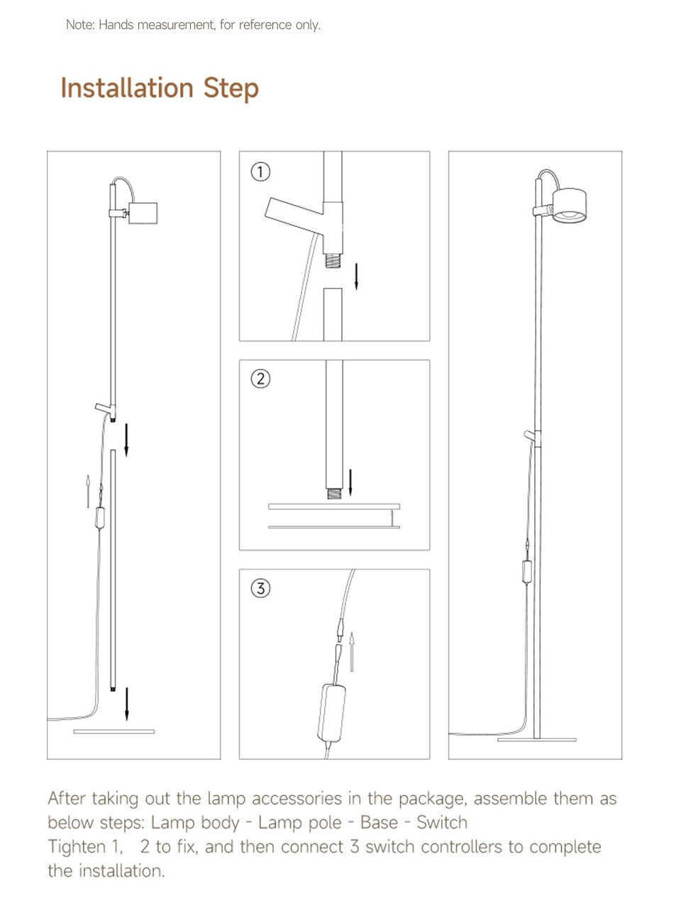 AiS Voorime - Floor Lamp Dimmable Remote Control Standing Light 360° Rotatable Ra97 Eye Protect