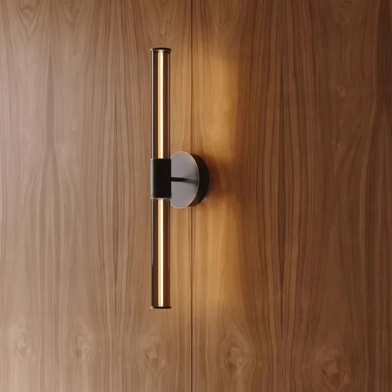 Full Copper + Glass Minimalist Wall Lamp Long Strip Mirror Makeup Light
