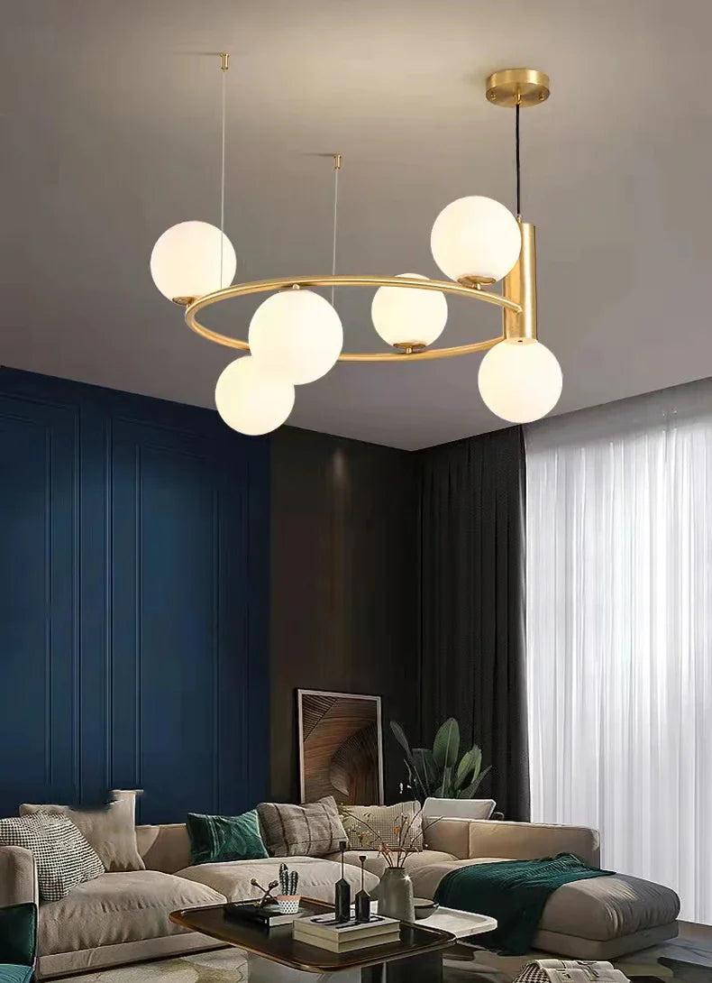 Ring Design Glass Ball Chandelier