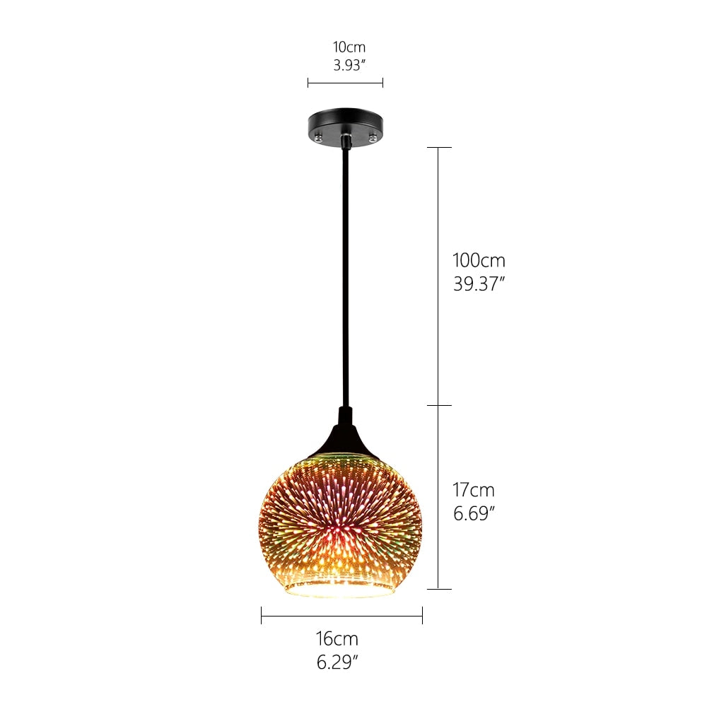 Firework Glass Pendant Light Fixture