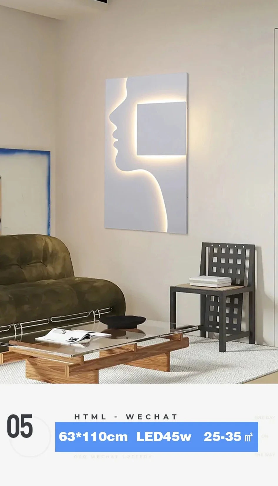 IIS Creative Indoor Wall Sconce Face Profile Art light LED