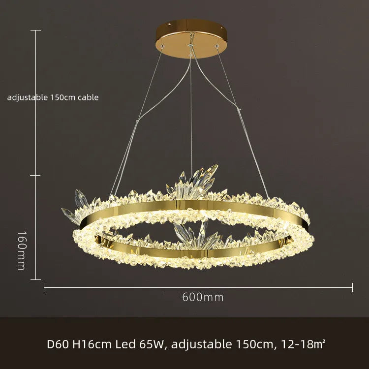 The Spiker Postmodern K9 Crystal Lustre Chandelier Adjustable Hanging Lamp