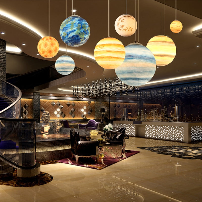 Galaxy Nordic Planet Acrylic Pendant Light