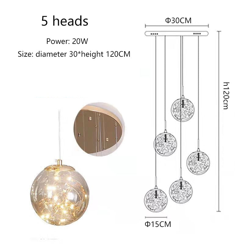Yotal Modern Glass Ball Chandelier