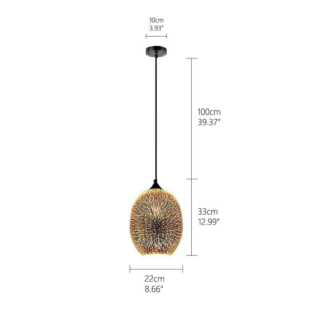 Firework Glass Pendant Light Fixture
