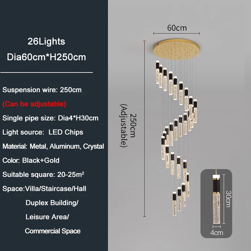 Ylk Spiral Design LED Chandelier