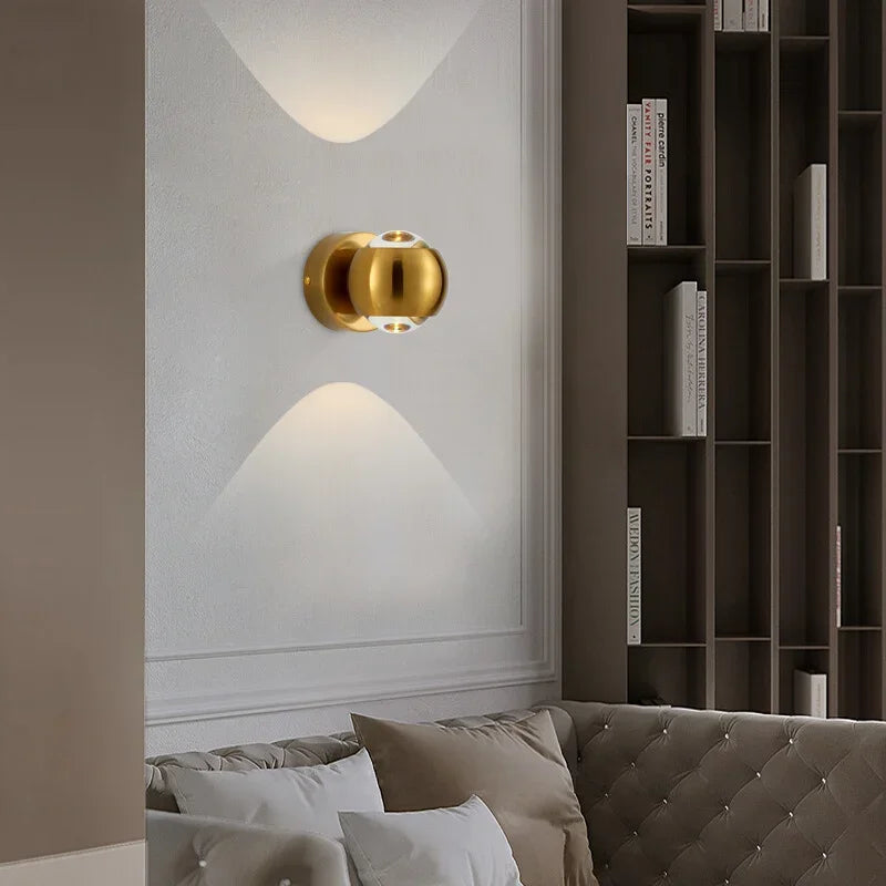 Orb Dual Designer Modern Art Aluminum Glass Decoration Wall Lamp