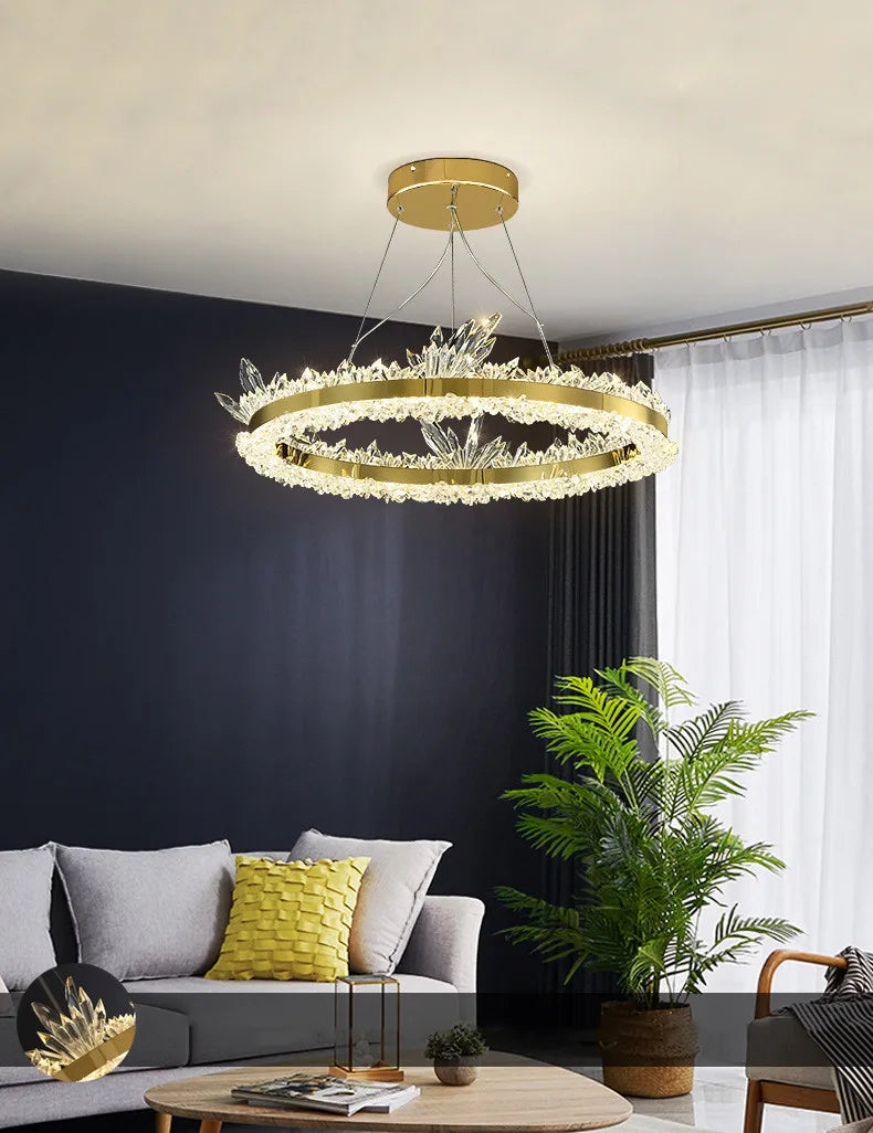 The Spiker Postmodern K9 Crystal Lustre Chandelier Adjustable Hanging Lamp