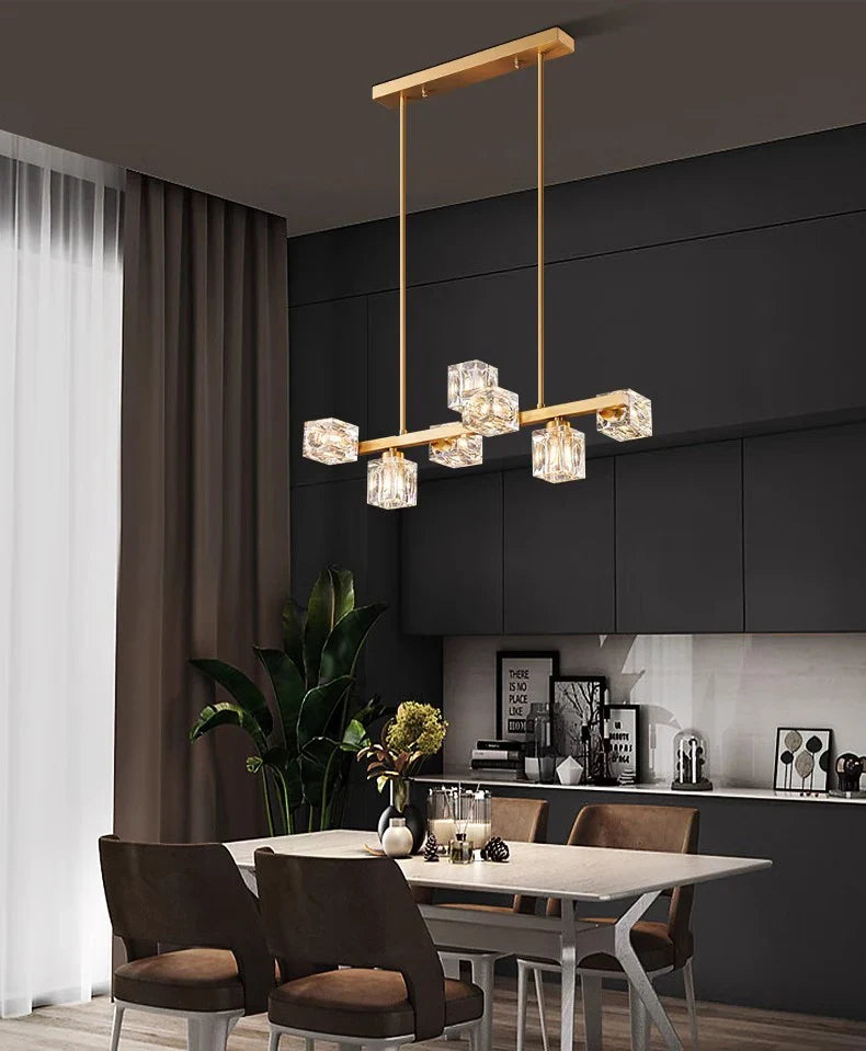 Joranai Linear luxury K9 crystal home Decoration Pendant lights